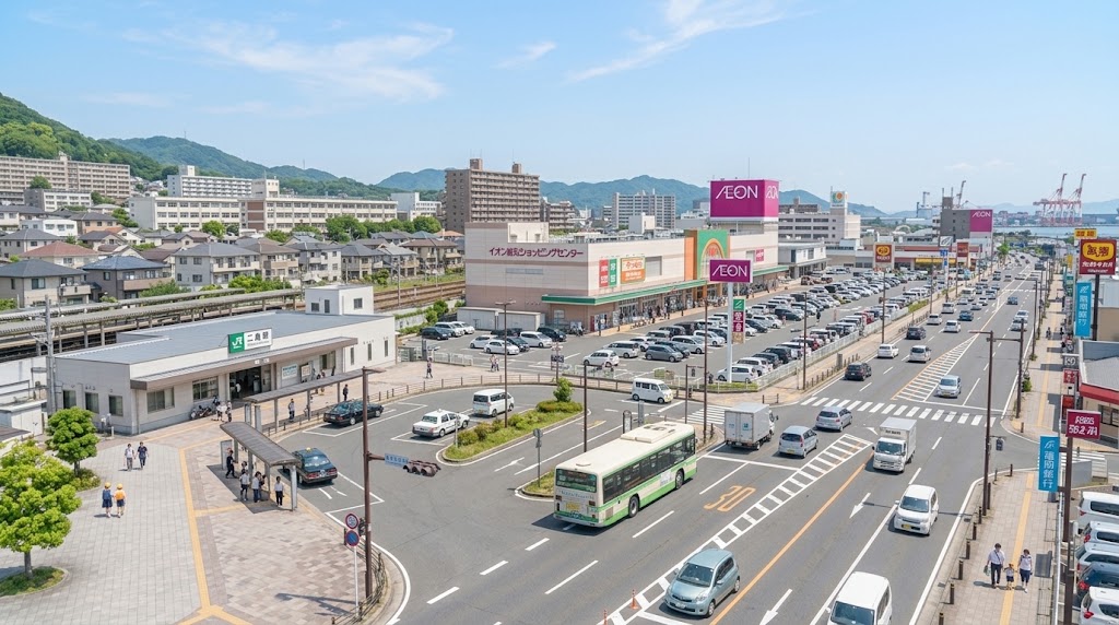 二島・奥洞海周辺の街並み