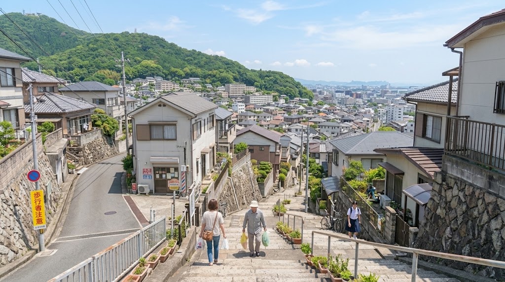 迫田町・大谷町周辺の街並み