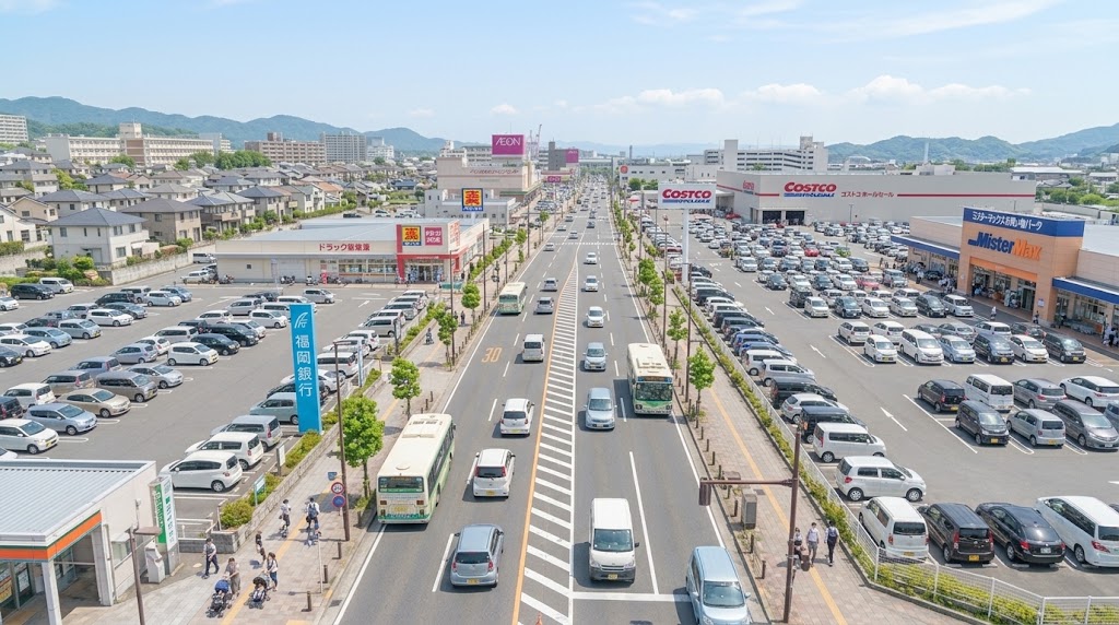 学術研究都市・ひびきの周辺の街並み